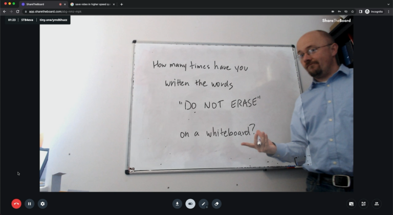 Screenshot of a man using share the board