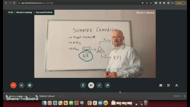 Screenshot of a use of the app share the board