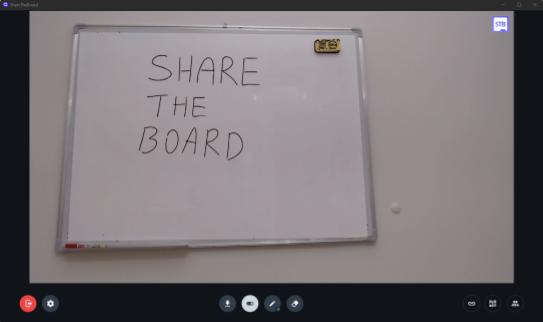 Screenshot of share the board app on a whiteboard