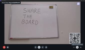 Screenshot of QR code to share the board app