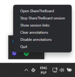 Screenshot of manual tray in windows